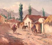 OSORIO LUQUE, Antonio.: 'Calle de Tafi', leo s/tela. (60 x 71 cm.)
