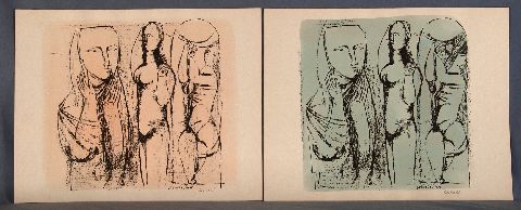 Ducmelic, Zdravko, serigrafas intervenidas por el artista  con tinta negra y acuarela en dos versiones