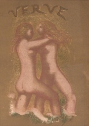 MAILLOL, Aristide. Baistas, litografa impresa en colores. 34 x 24 cm.