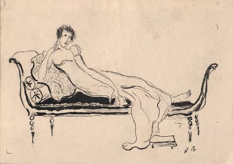 Basaldua, Hctor, Mujer en la chaise longue, tinta
