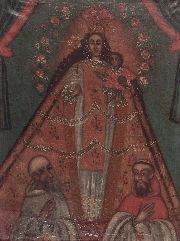 Virgen con el Nio, leo Altoperuano, con donantes