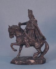 AMORT, Vilim. Oficial de Caballera, escultura de bronce -290-
