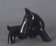 Perro de ceramica negra, francesa