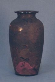 Vaso de porcelana japonesa recubierto de esmalte, decoracion de aves (#)