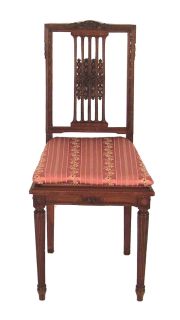 Sillas estilo Luis XVI, esterilladas, con asiento galleta rosa -39-