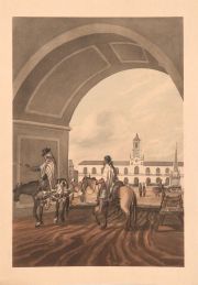 E.E. VIDAL: 'The Cabildo. Buenos Ayres, from under the arc of the market piazza' porchoir, Paris 1931 tomado del de 1817