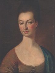 Retrato de mujer, leo sobre tela, Escuela Irlandesa, siglo XVIII