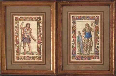 Aborgenes del siglo XVI, grabados color