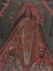 ANONIMO, Virgen con nio y donantes, leo Altoperuano