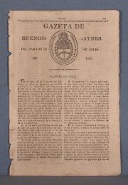PERIODICO GAZETA DE BUENOS AYRES DE 1816. Imprenta de los nios expsitos, 4 carillas. 1 Pieza.
