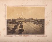 Vista del paso del Molino y Plaza Independencia, dos fotografias albuminadas editadas por Galli y Cia. en 1875 a travs
