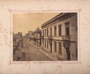 Banco Maua y Ca. (Calle del Cerrito) y Calle 25 de Mayo, dos fotografas albuminadas editadas por Galli y Cia en 1875