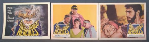 Hrcules, seis Lobby cards protagonizados por Los Tres Chiflados. Ao 1961.