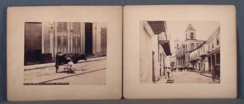 Alfred Briquet, Man Milking cow in the street, Early Morning y Catedral del Buen Pastor, Mxico. Dos fotografas circa