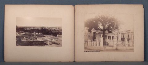 Alfred Briquet. Columbus Memorial Chapel y Vista, Mxico. Dos fotografas circa 1870.