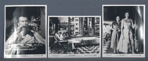 Seis fotografias de la pelcula Rear Window dirigida por A. Hitchcock con James Stewart y Grace Kelly.