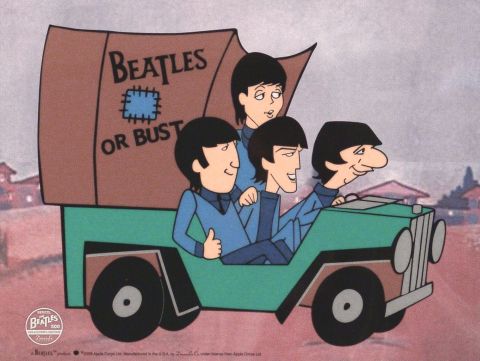 Beatles, Or Bust, celuloide de animacin (Animation Cell), Recreacin de los Cartoons Series The Beatles del Saturday