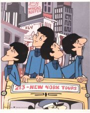 Beatles, New York City, celuloide de animacin (Animation Cell), recreacin de los Cartoons Series The Beatles