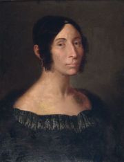 PELLEGRINI, Carlos Enrique. Retrato femenino, leo restaurado (Atribuido)