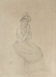Renoir. Figura Femenina, litografa fda con monograma y sello seco abajo a la derecha. 29 x 21 cm