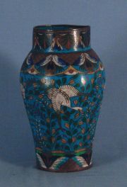 Lmpara Vaso chino de bronce Cloisonne con pantalla
