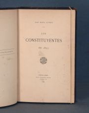 ZUVIRIA, Jos Maria. LOS CONSTITUYENTES, 1853. Lajouane, 1889. Encuadernado, dedicado.