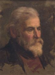 Retrato de caballero con barba, leo,datado.