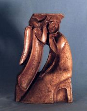 Virgen Mara con ngel, talla de madera