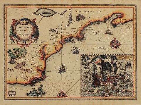Amrica y Africa, mapas, grabados coloreados