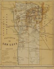 Mapa Provincia de San Luis, ao 1889.