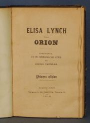ORION, (Varela Hector )Elisa Lynch. Primera edicin, precedida de una semblanza del autor, por Emilio Castelar.