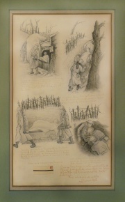 Dibujo, cuidados mdicos en la 1ra guerra, 1917