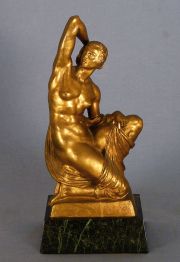 Cormier, Joven desnuda, escultura de bronce, fda. Fundicin  Barbedienne. Alto: 32 cm.