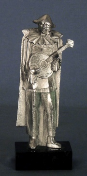 Arlequin, escultura en bronce, al estilo de PETTORUTI. 20 cm. Base de mrmol.