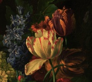 Annimo Holands, Naturaleza muerta con flores, leo. 100 x 81 cm