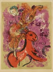 Chagall Cheval au Soleil Rouge, reproduccin grabado (poster litogrtfico)