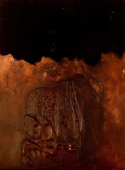 Guinovart, Josep 'Abstracto', leo y collage s/hardboardt, fdo al dorso Ginovardt 62. 60 x 45 cm. Ex. Colec. Carmen Vald