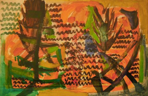 Cogorno, Santiago Abstracto en colores, acuarela