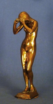 Eldh, Desnudo Femenino, escultura de bronce dorado, 33 cm.