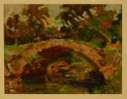 Filip, Demetrio. Pastel 'El puente'. Firmado abajo a la derecha. Mide 19 x 24 cm.