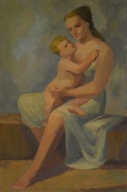 GRIFFOI, Hugo 'Maternidad', tmpera