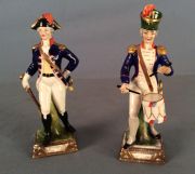 Dos Soldados Napolenicos, porcela, base manufactura sellados.
