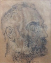 Miguel de Unamuno, filsofo y escritor espaol. dibujo. Enrique Requena Escalada
