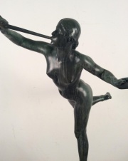 Trompetista, escultura bronce con pedestal mrmol. Falguiere, Susse.-64-