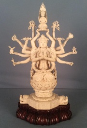 Shiva escultura de marfil china. Pequeas roturas. -33-