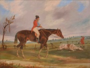 H. Alken, Man riding a horse, leo. 36 x 45,5 cm. pequea saltadura