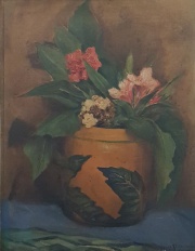 Seelinger, Rio 1932. Vaso con flores, leo de 37 x 28 cm. -63-