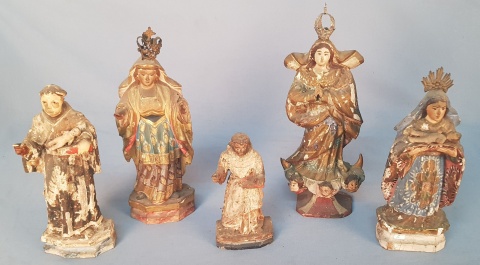 Inmaculada, Virgen con Nio y San Francisco , Santa sin manois -2-