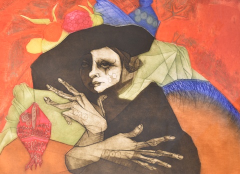 Alicia Scavino, El Sombrero de Bachicho, grabado en colores N 2 / 50