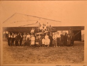 Aerdromo de Castelar, fotografa de gran tamao sobre cartn rgido, del aviador y constructor argentino Julio Cacciola